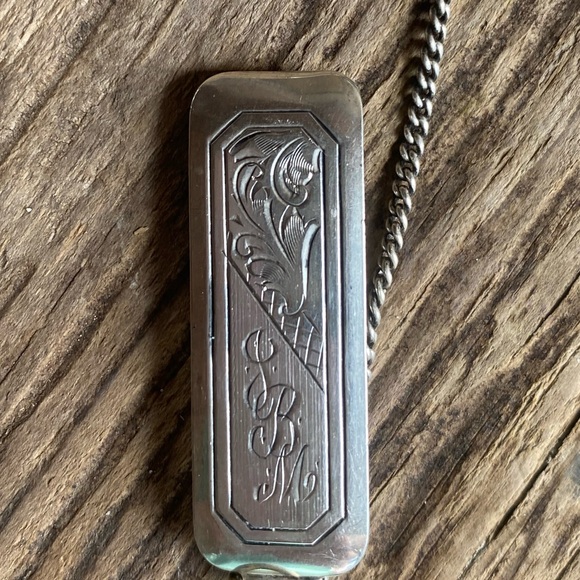 Antique Sterling Silver Dance Card Holder Mechanical Pencil Edwardian c 1915 - Picture 3 of 6